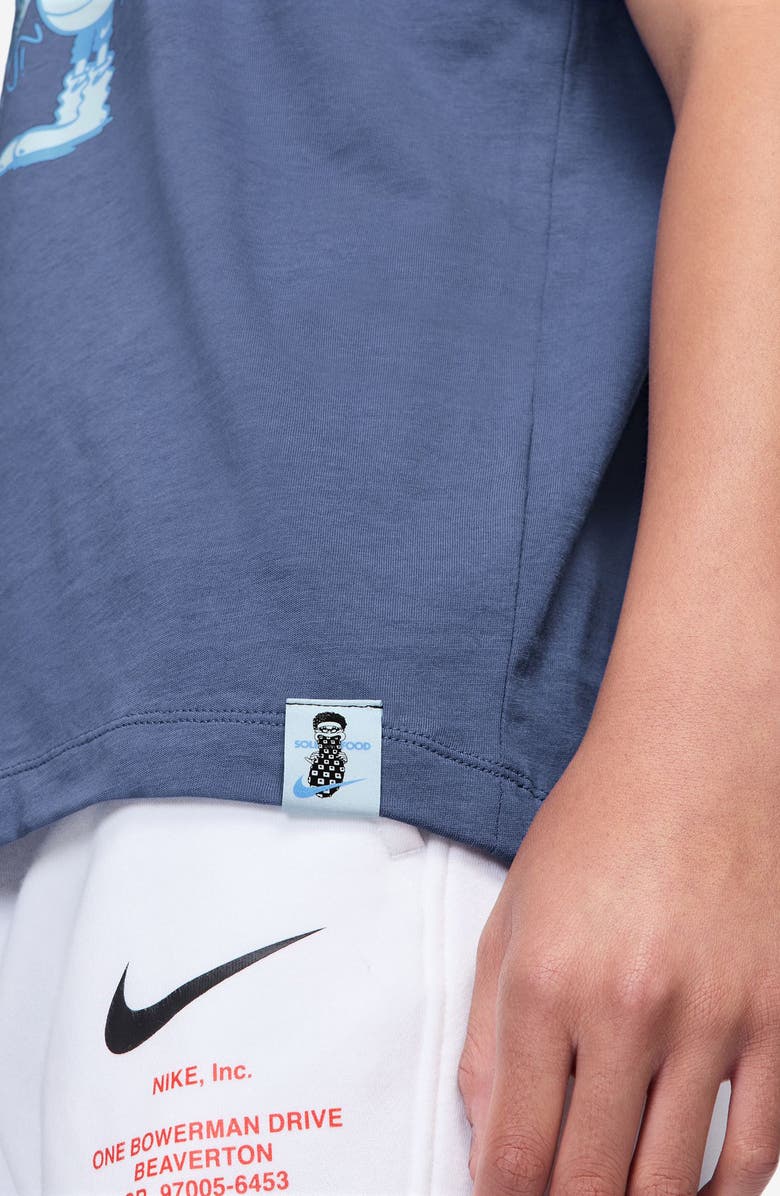 Nike Kids' Sportswear Sole Food Cotton Graphic T-Shirt, Alternate, color, Mystic Navy