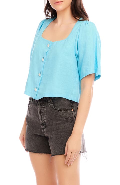 Pia Puff Sleeve Linen Top