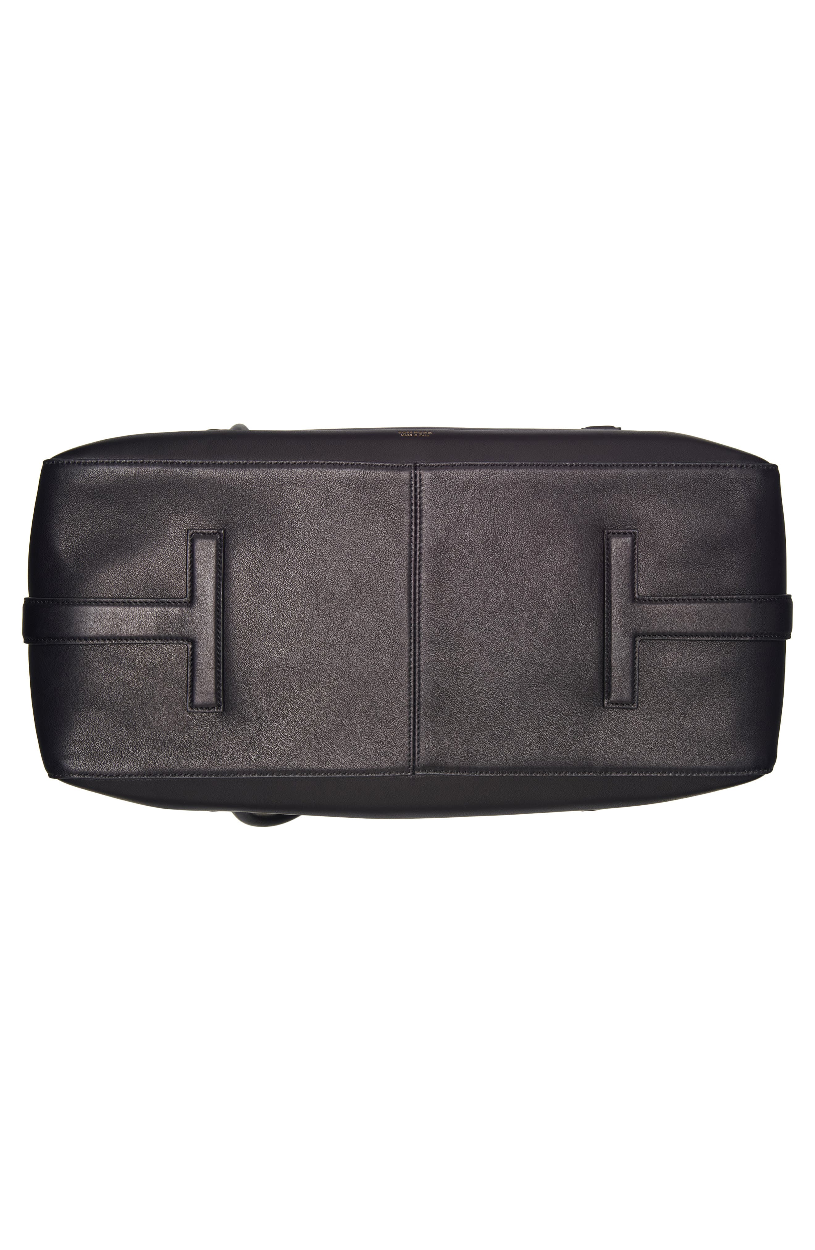 TOM FORD Large Leather Shoulder Bag, Alternate, color, Black