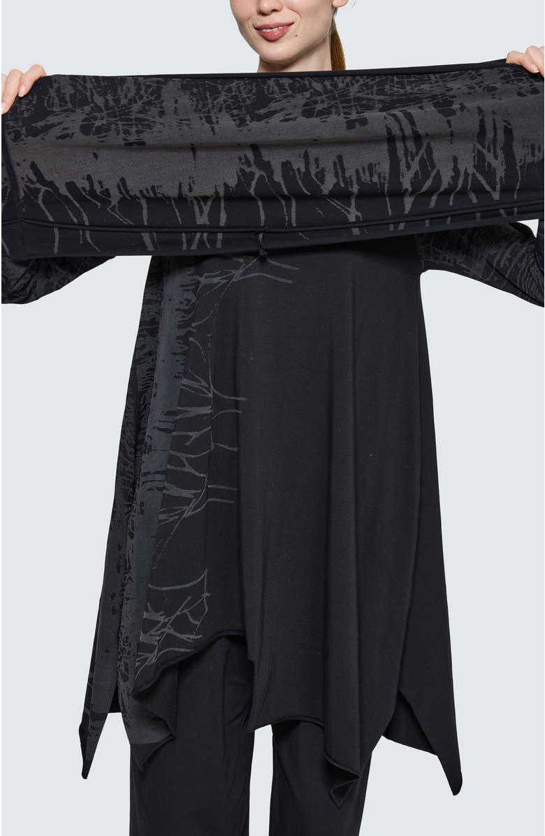 LUUKAA Lily Printed Jersey Collar Scarf, Alternate, color, Ink Black