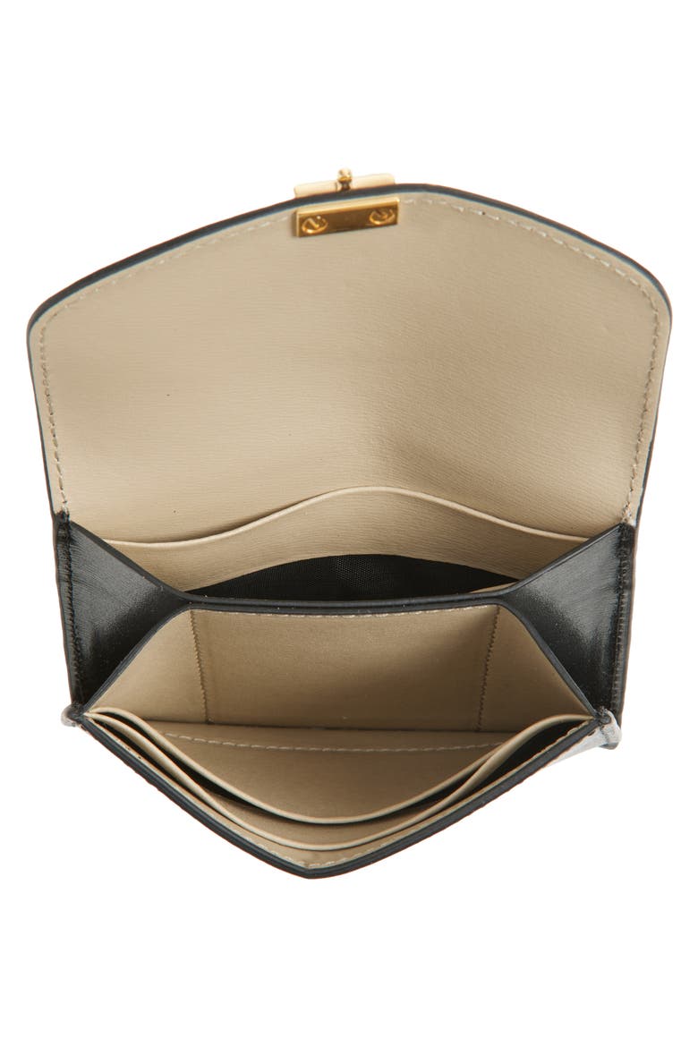 T-Lock Leather Card Holder, Alternate, color, BLACK