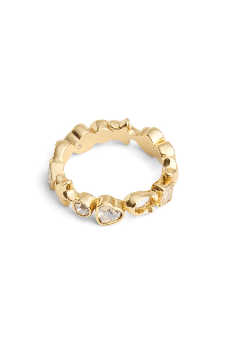COACH Star, Heart & Mixed Crystal Ring Band, Alternate, color, 