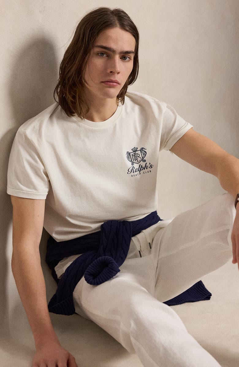 Polo Ralph Lauren Classic Fit Beach Club Cotton Graphic T-Shirt, Alternate, color, Deckwash White