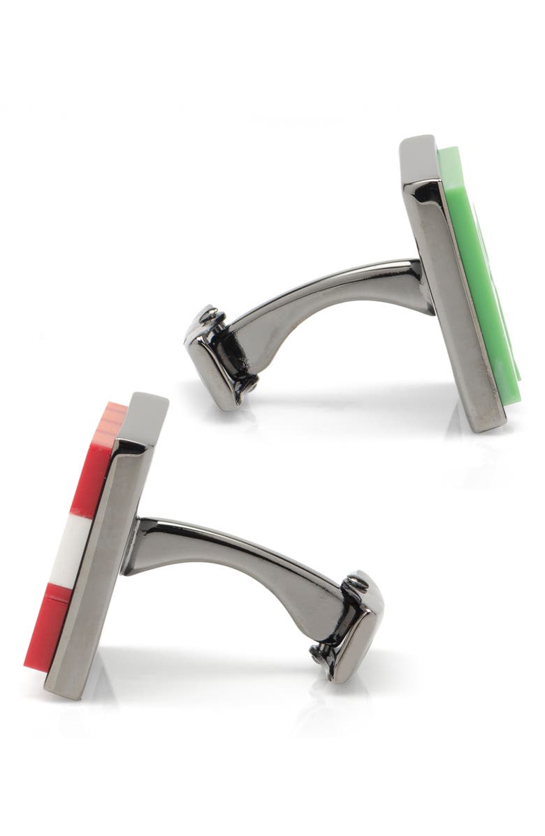 Cufflinks, Inc. x Minecraft Creeper & TNT Gunmetal Cuff Links, Alternate, color, Green