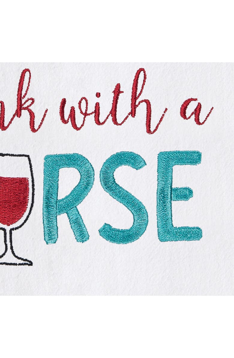 C&F Home Drink With A Nurse Kitchen and Bathroom Embroidered Hand Towel, Alternate, color, Blue