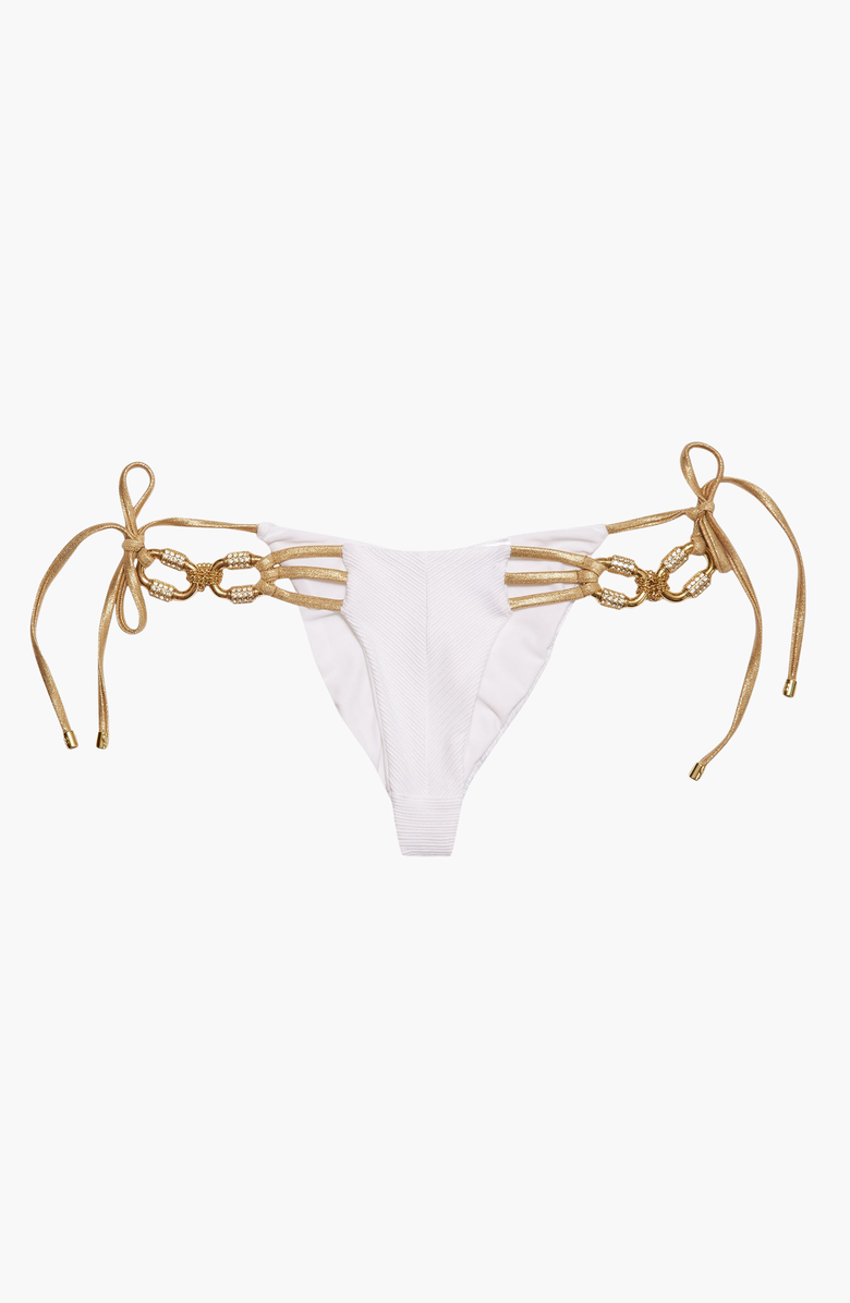 Beach Bunny Swimwear Madagascar Glam Tie Side Bottom, Alternate, color, White