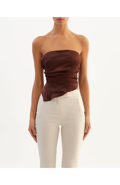 BAILA | Asymmetric Satin Scarf Top