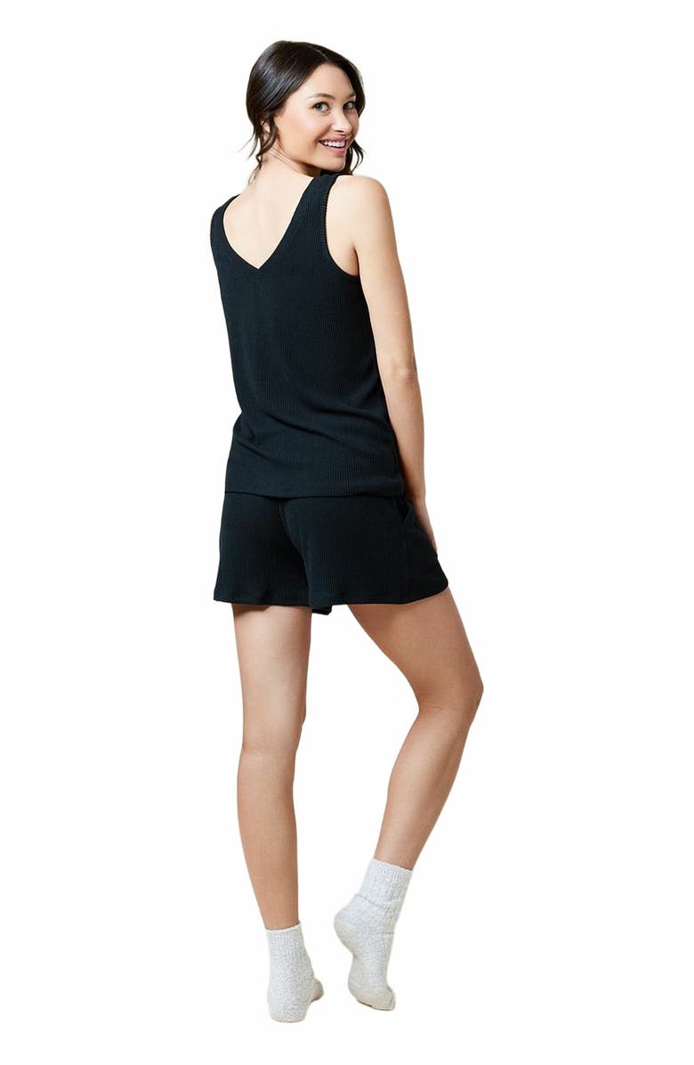 Softies Rib Dream Double V Short Set, Alternate, color, Black