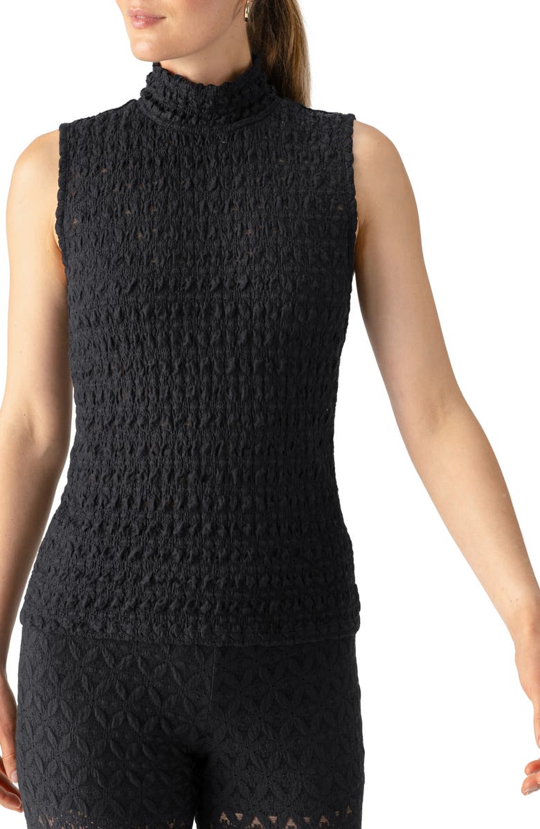 Sanctuary Pucker Up Sleeveless Mock Neck Top, Alternate, color,