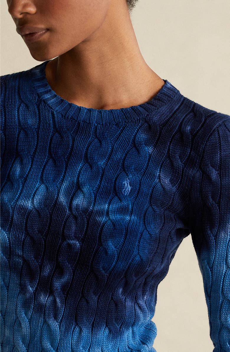 Polo Ralph Lauren Tie Dye Cable Knit Sweater, Alternate, color,