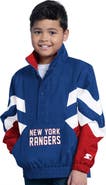 STARTER Youth Starter  Royal New York Rangers Prospect Half-Zip Pullover Top