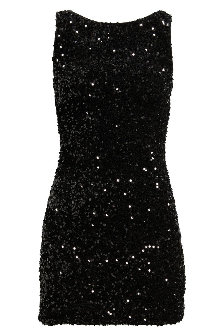 Cinematic Sequin Minidress, Alternate, color, BLACK