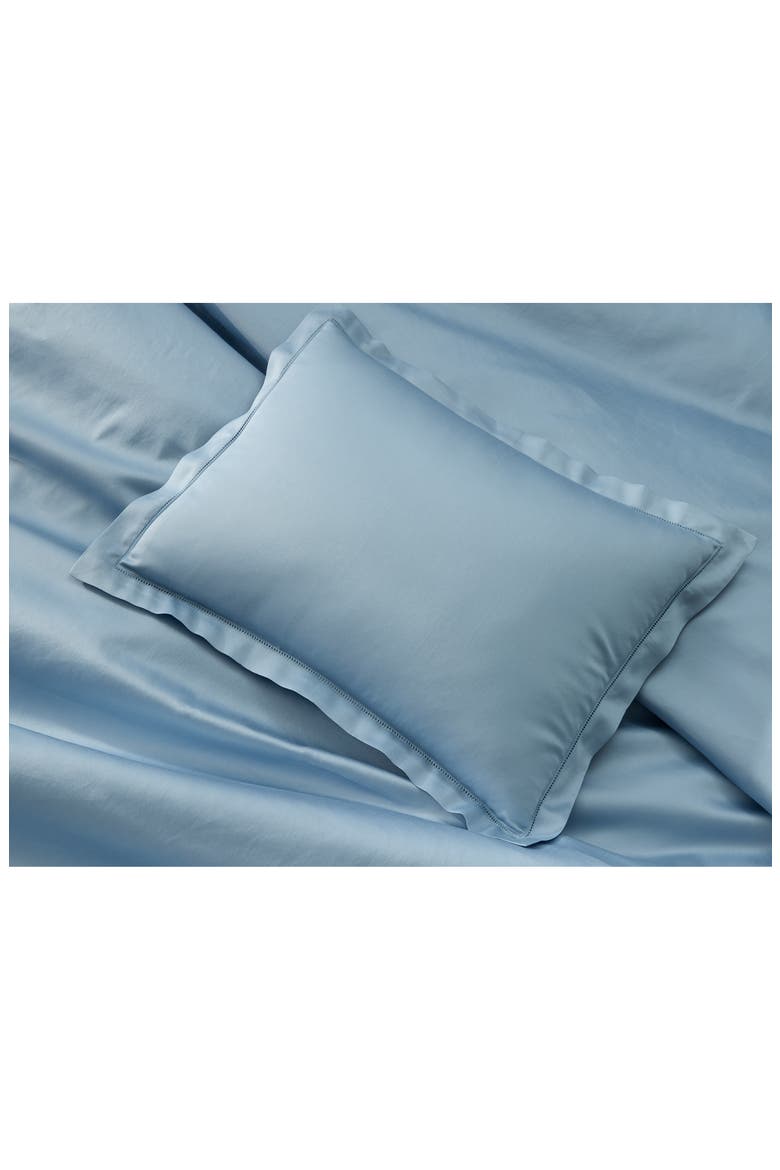 Talita Satin Stitch Duvet Cover, Alternate, color, SILVER