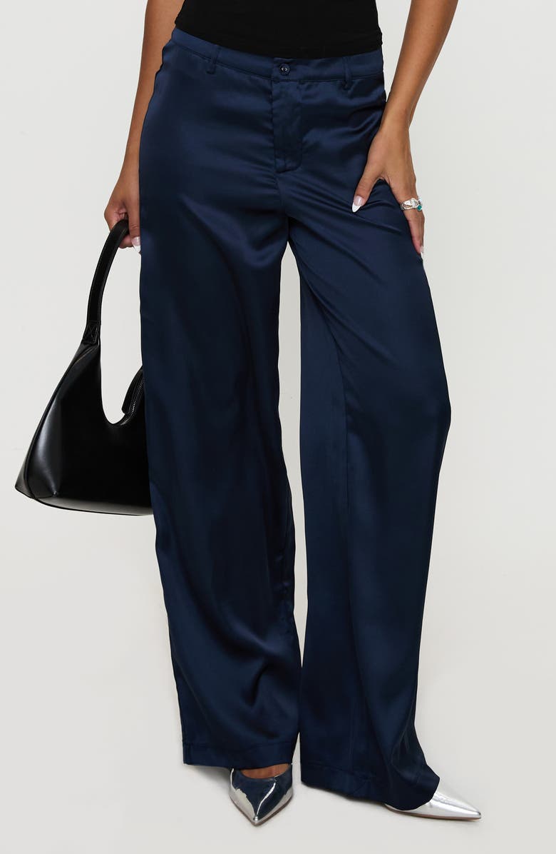 Princess Polly Alaina Satin Wide Leg Pants, Main, color, 