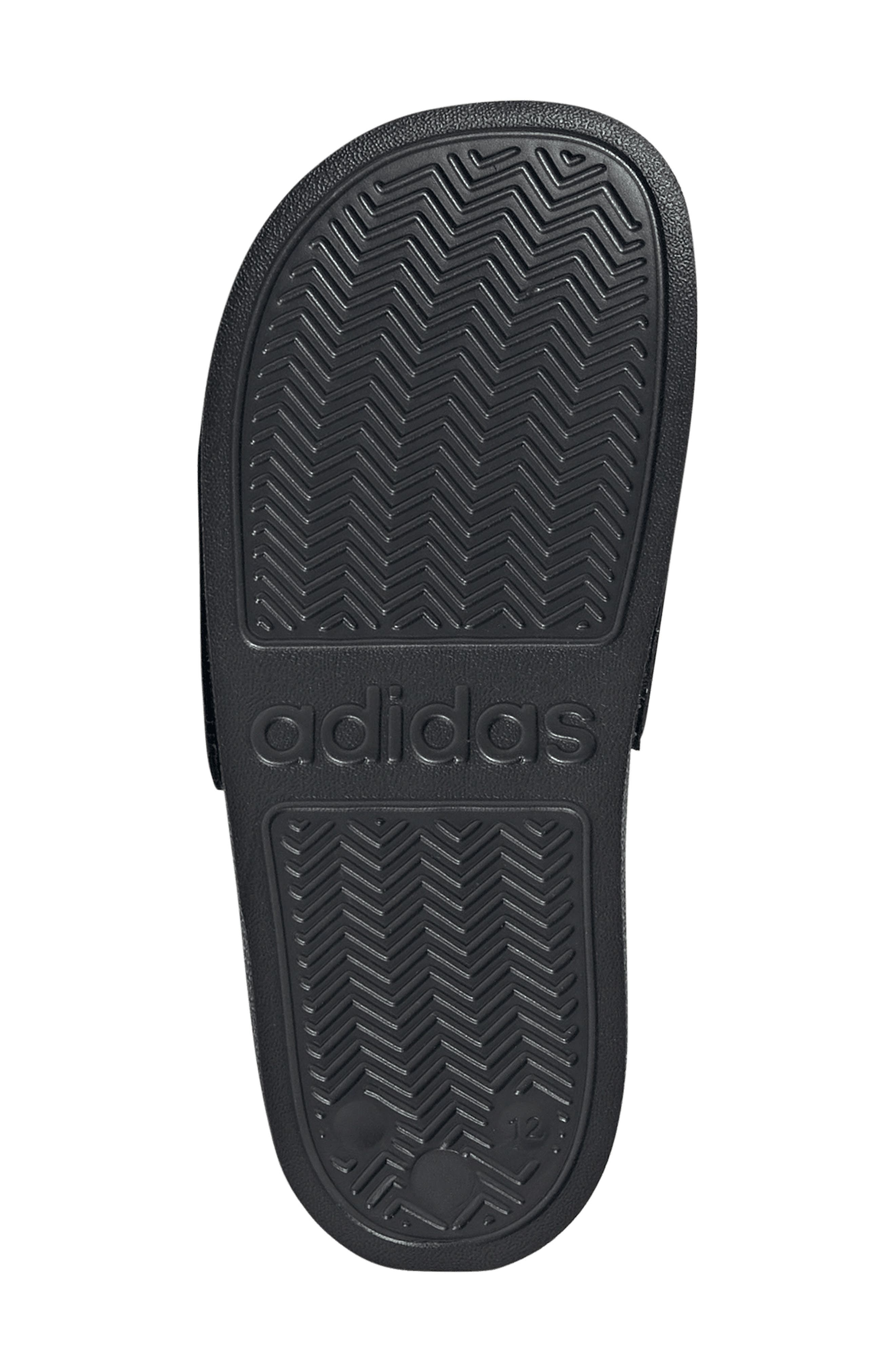 Kids' Adilette Slide Sandal, Alternate, color, CORE BLACK/ FOOTWEAR WHITE