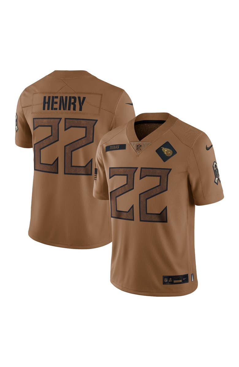 Nike Men's Nike Derrick Henry Brown Tennessee Titans 2023 Salute To Service Limited Jersey, Main, color, 