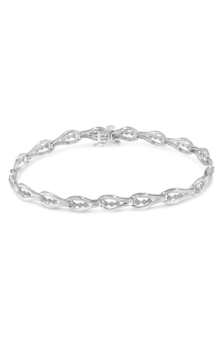 Haus of Brilliance Silver 1/2 Cttw Diamond Link Bracelet, Alternate, color, White