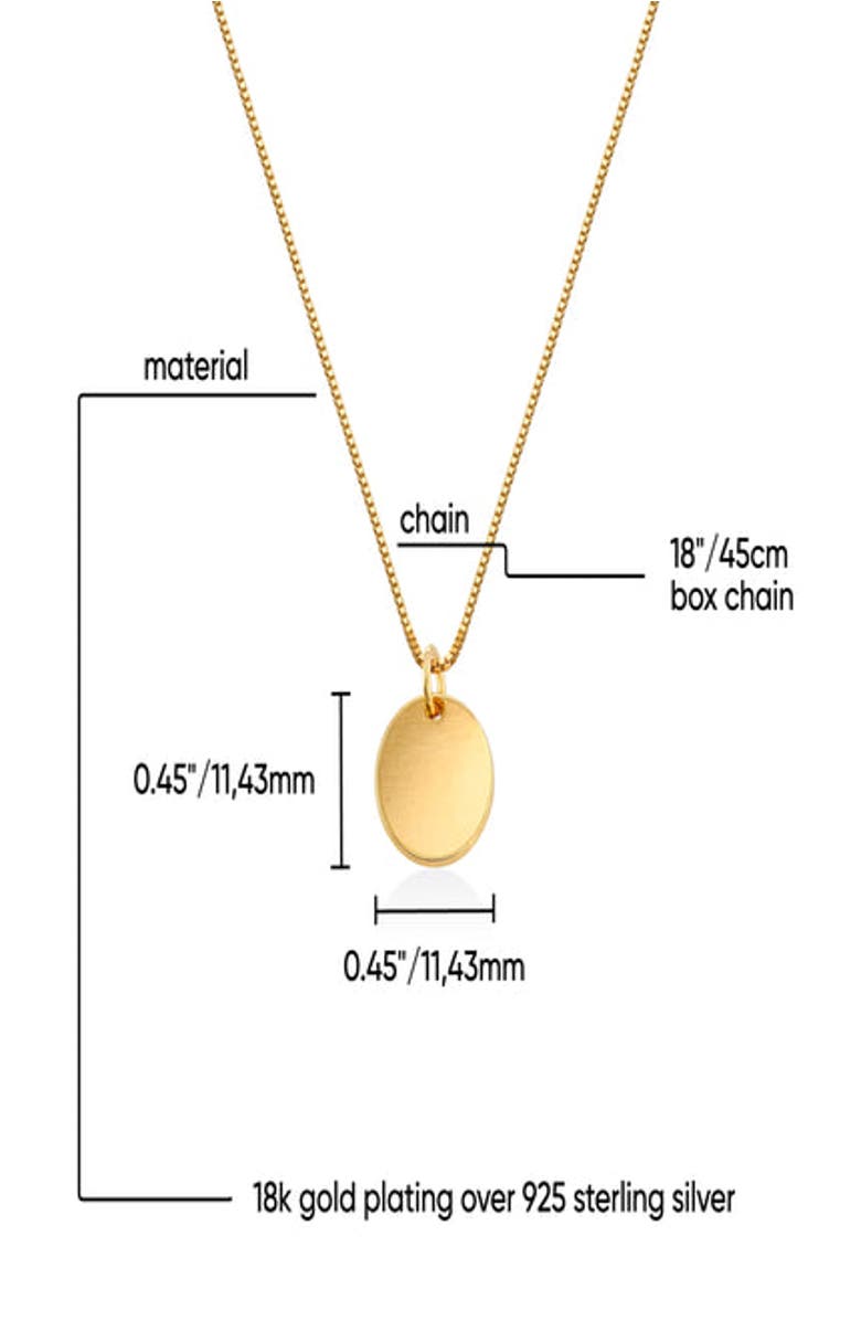 Oak & Luna Willow Initial Disc Necklace- 18K Gold Plated Silver, Alternate, color, Letter R