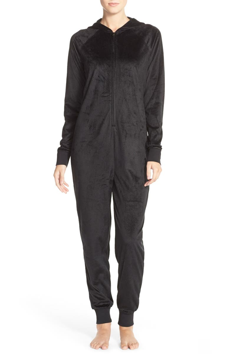 COZY ZOE 'Unicorn' Animal Ear Hooded Jumpsuit, Main, color, 