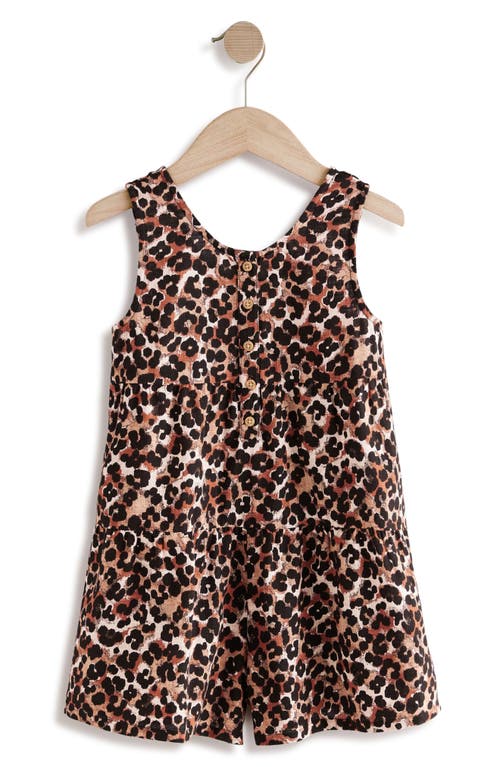 Next Kids' Leopard Print Tiered Shift Dress In Black