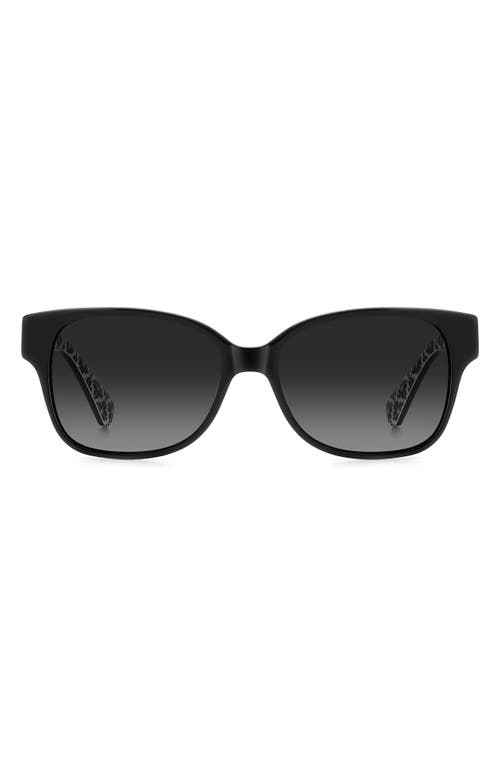 Kate Spade New York Trulee 55mm Gradient Polarized Square Sunglasses In Black/grey Sf Polar