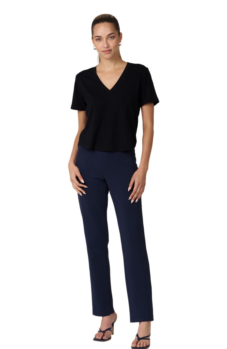 Rebody Active Rebody Essentials V Neck Short Sleeve Top, Main, color, Black