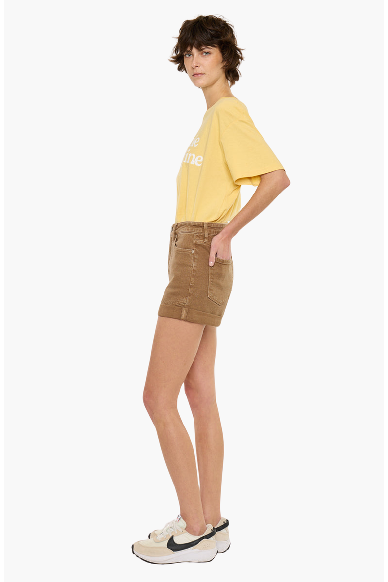Clara High Rise Mom Shorts, Alternate, color, Mocha