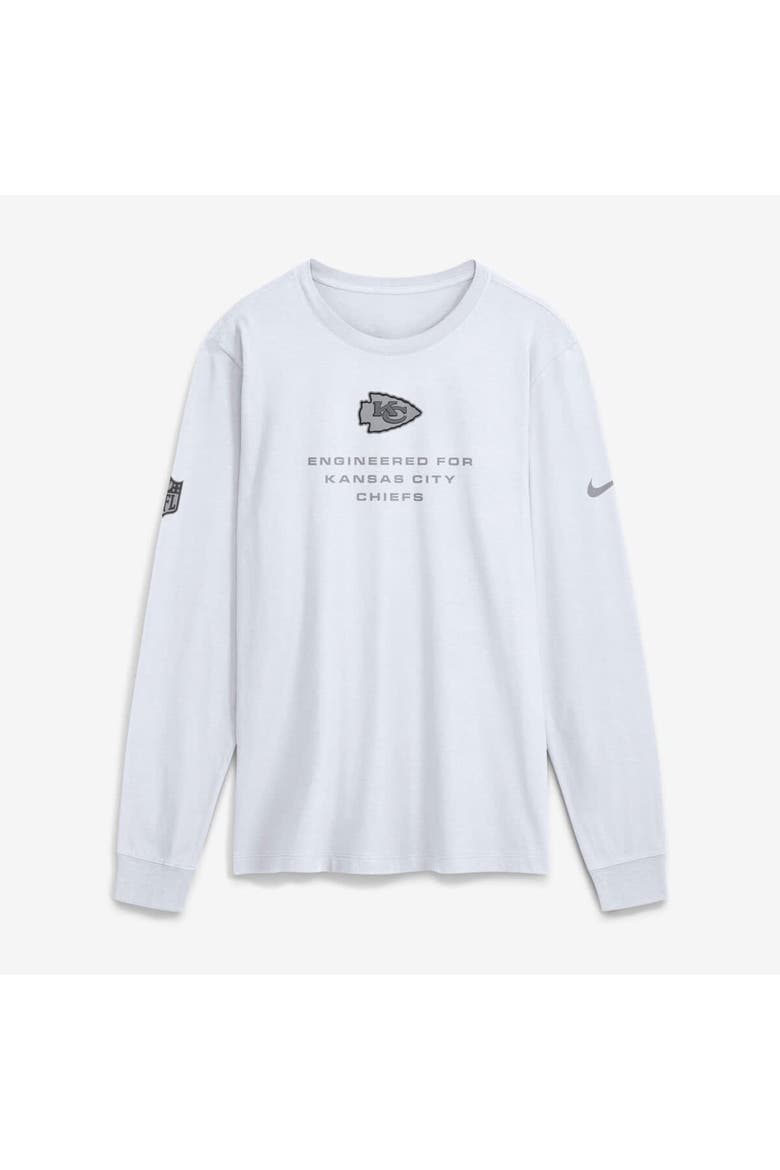 Men's Nike White Kansas City Chiefs Sideline Bold Arch Star Dri-FIT Long Sleeve T-Shirt, Main, color, White