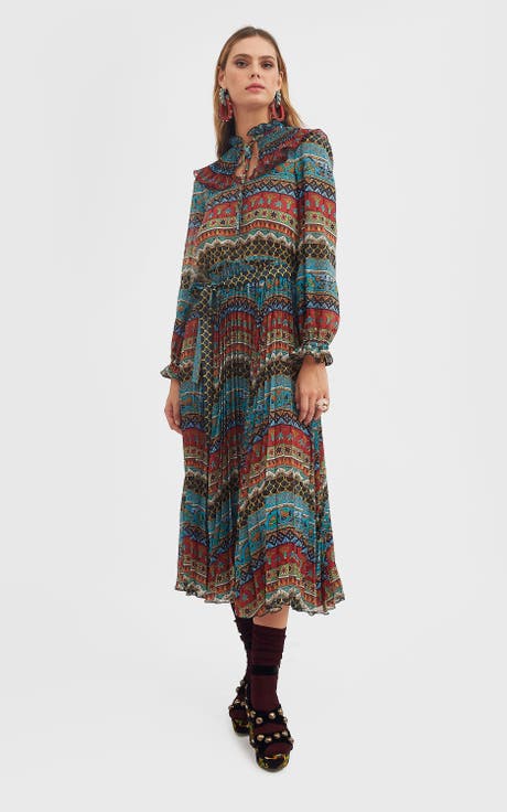 Nefertiti Midi Dress Giza Placée Turquoise