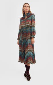La DoubleJ Nefertiti Midi Dress Giza Placée Turquoise
