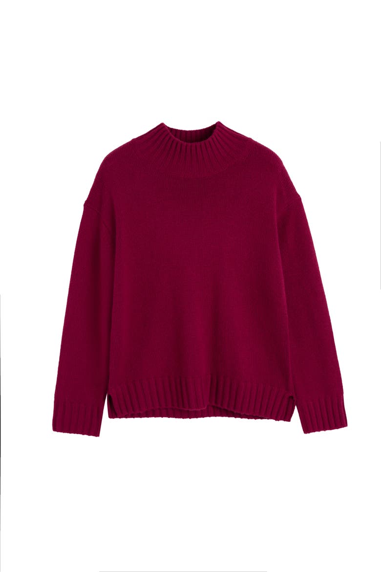 Pure Cashmere Funnel Neck Sweater, Alternate, color, Cherry