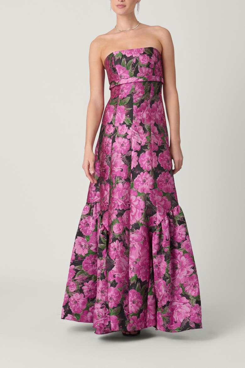 Essex Floral Jacquard Nia Dress, Main, color, Magenta/Green