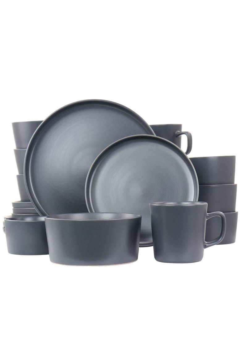 Luxmatte Dark Grey 20 Piece Dinnerware Set, Main, color, Grey