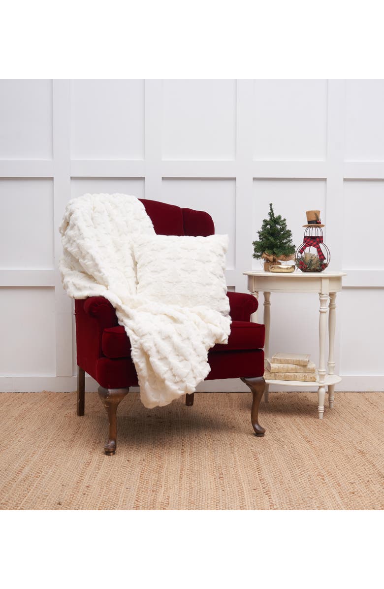 C&F Home Frosted Tree Throw Pillow, 18" x 18", Alternate, color, White