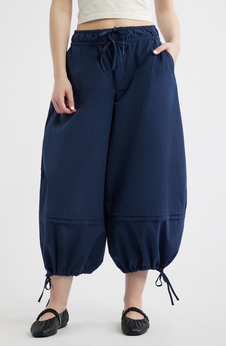 Damson Madder Frida Cotton Blend Crop Balloon Pants, Main, color, Navy