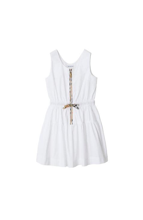 Check Trim Cotton Dress