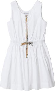 Burberry Check Trim Cotton Dress