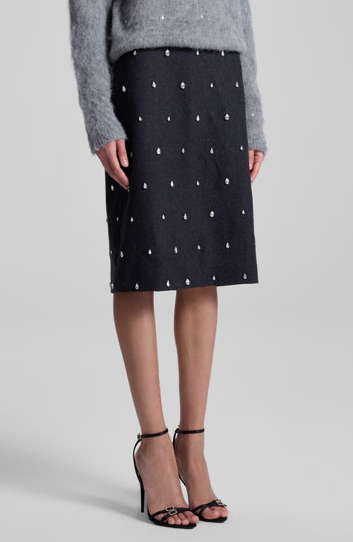 A.l.c Opal Crystal-embellished Wool-blend Felt Pencil Skirt In Charcoal