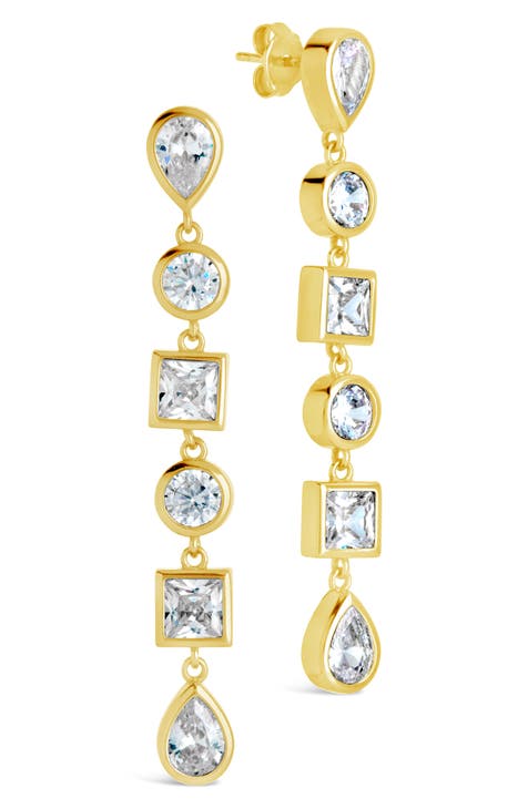 Ingrid CZ Link Drop Earrings