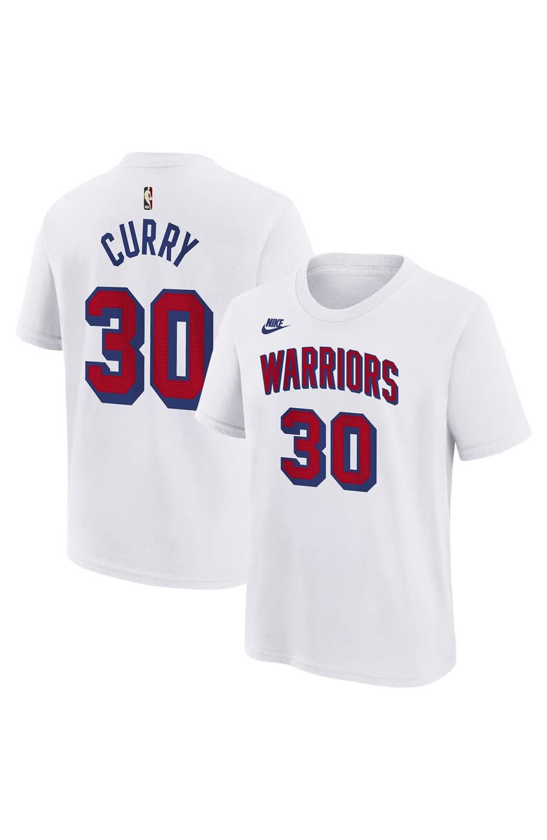 Nike Youth Nike Stephen Curry White Golden State Warriors Classic Edition Name & Number T-Shirt, Main, color, 