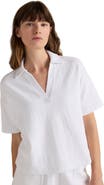 Haven Well Within Cotton French Terry Johnny Collar Top