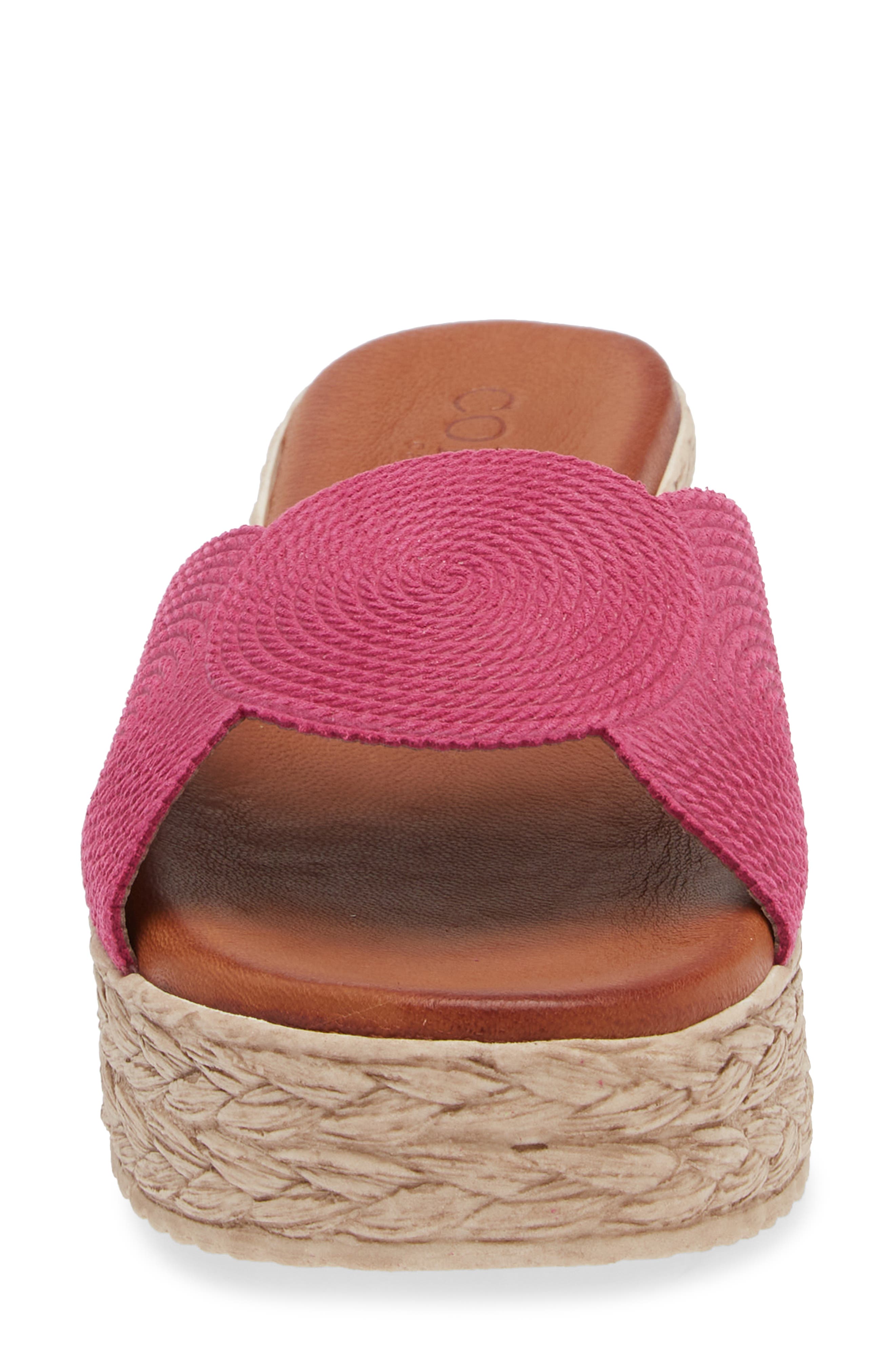 Cordani Britta Espadrille Platform Wedge Slide Sandal, Alternate, color, Fuschia Suede