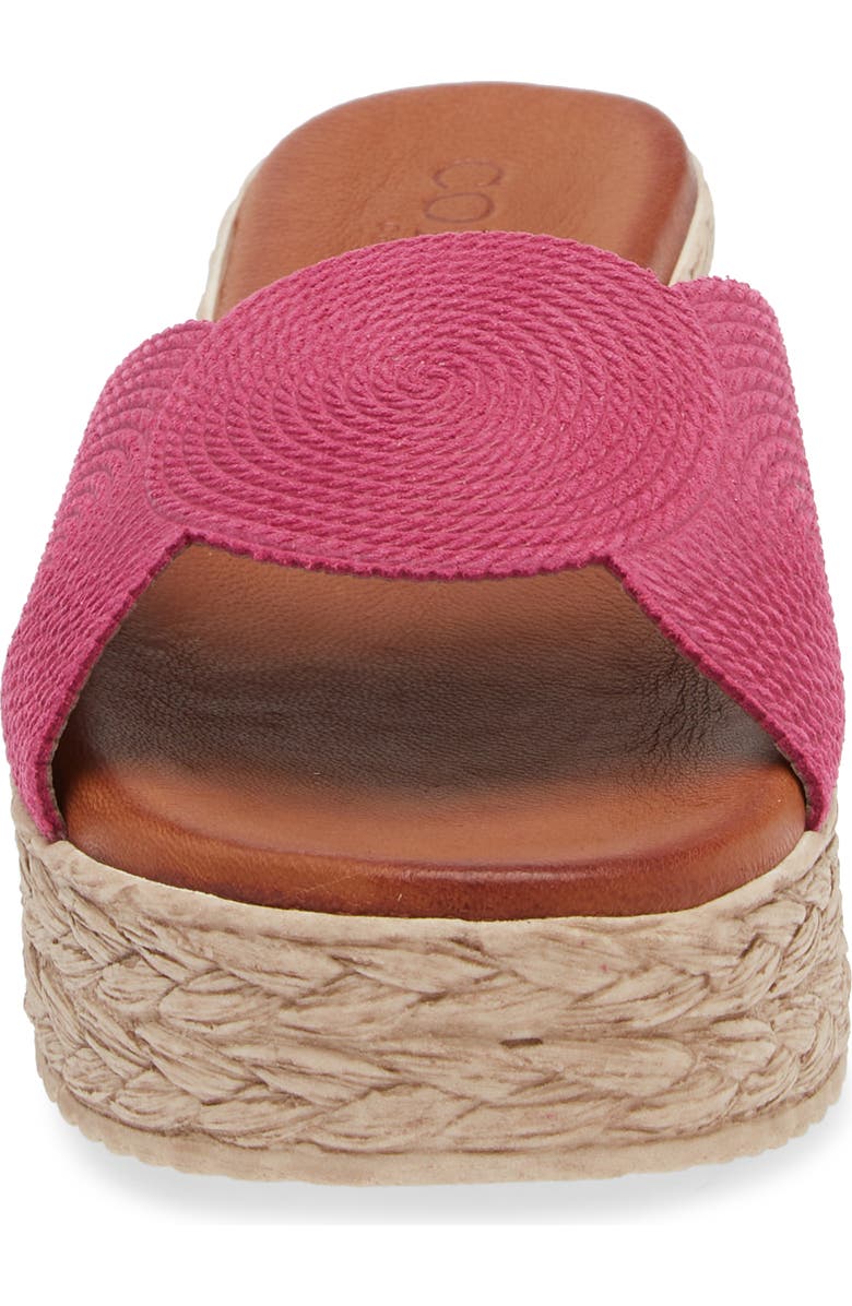 Cordani Britta Espadrille Platform Wedge Slide Sandal, Alternate, color, Fuschia Suede