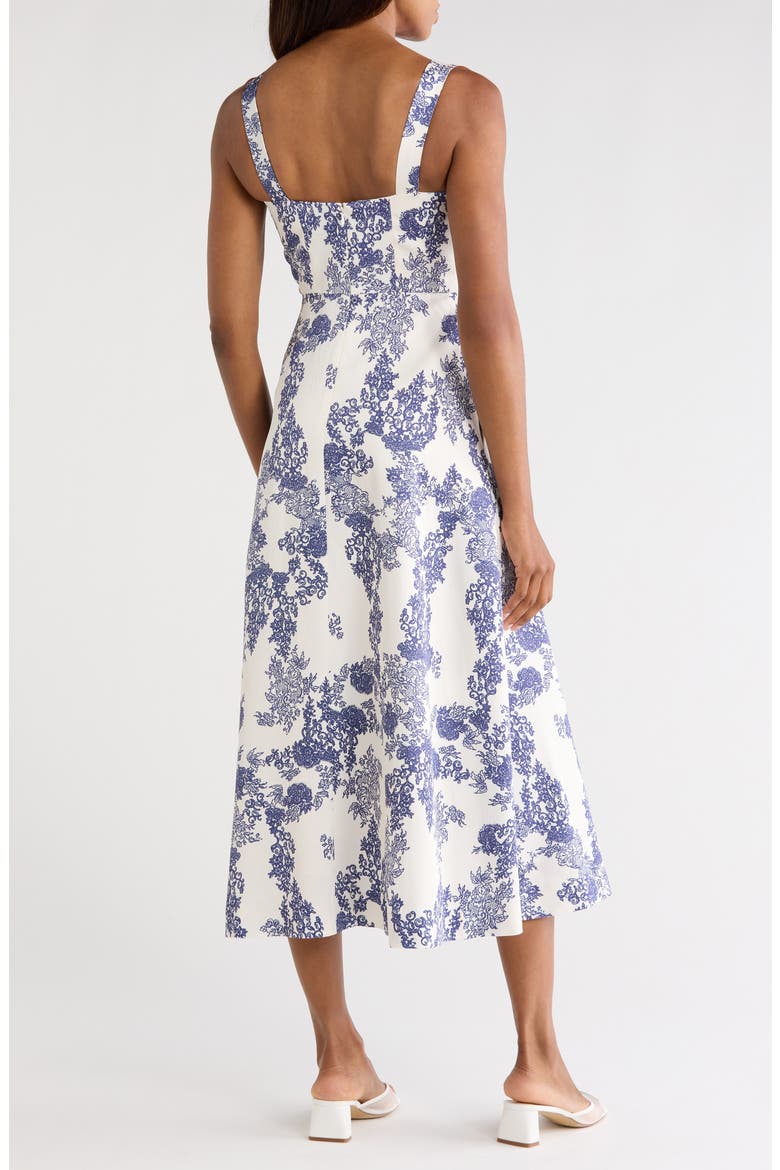 Lena Shine Fit & Flare Dress, Alternate, color, IVORY TOILE COMBO
