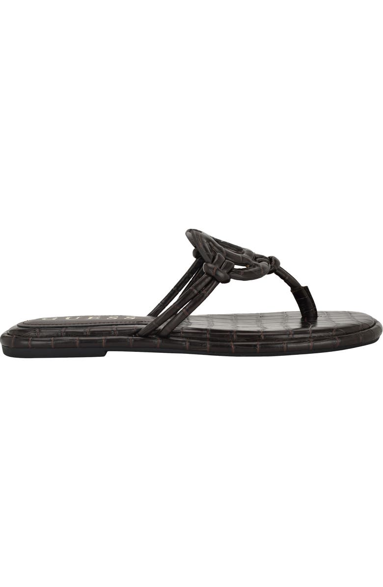 GUESS Saime Croc Embossed Sandal, Alternate, color,