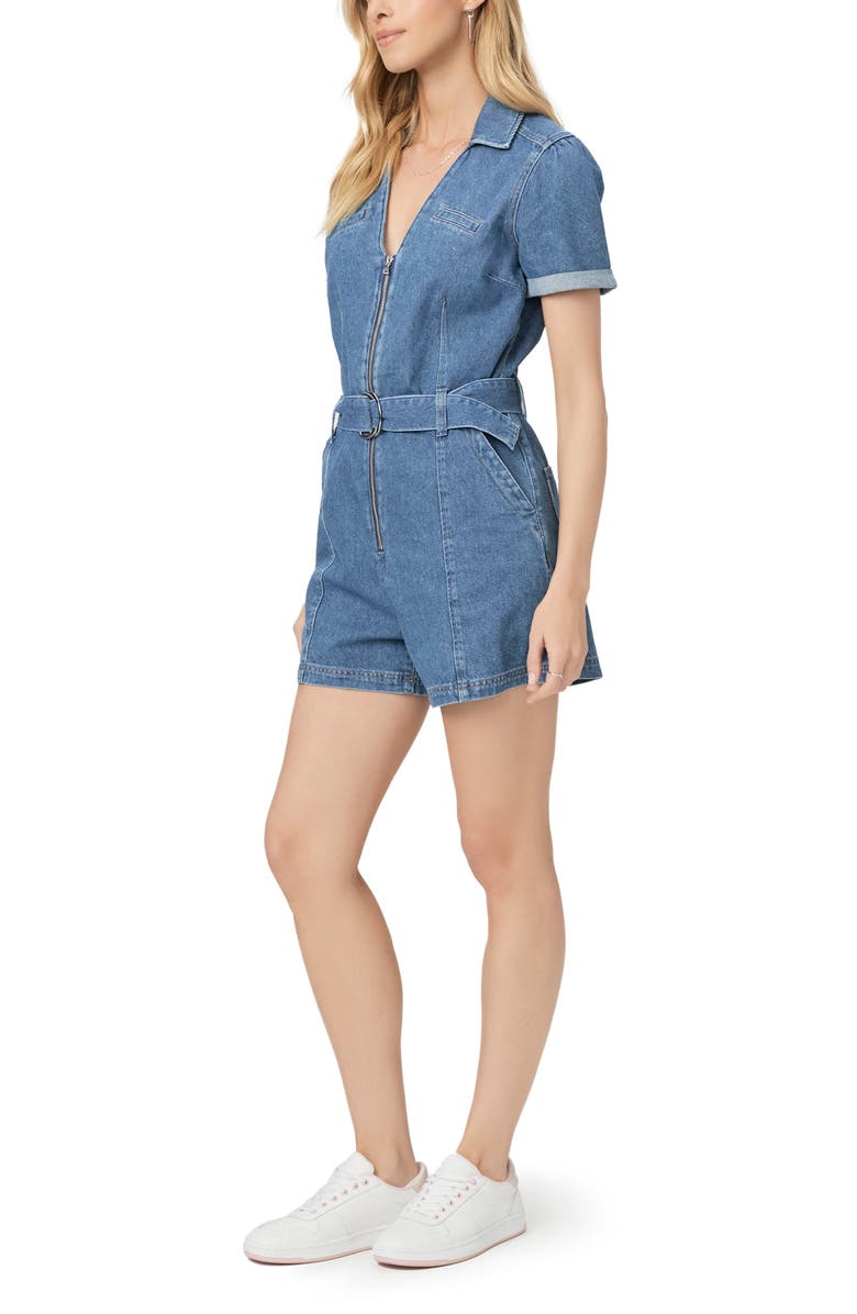 PAIGE Meg Denim Romper, Alternate, color, Merel