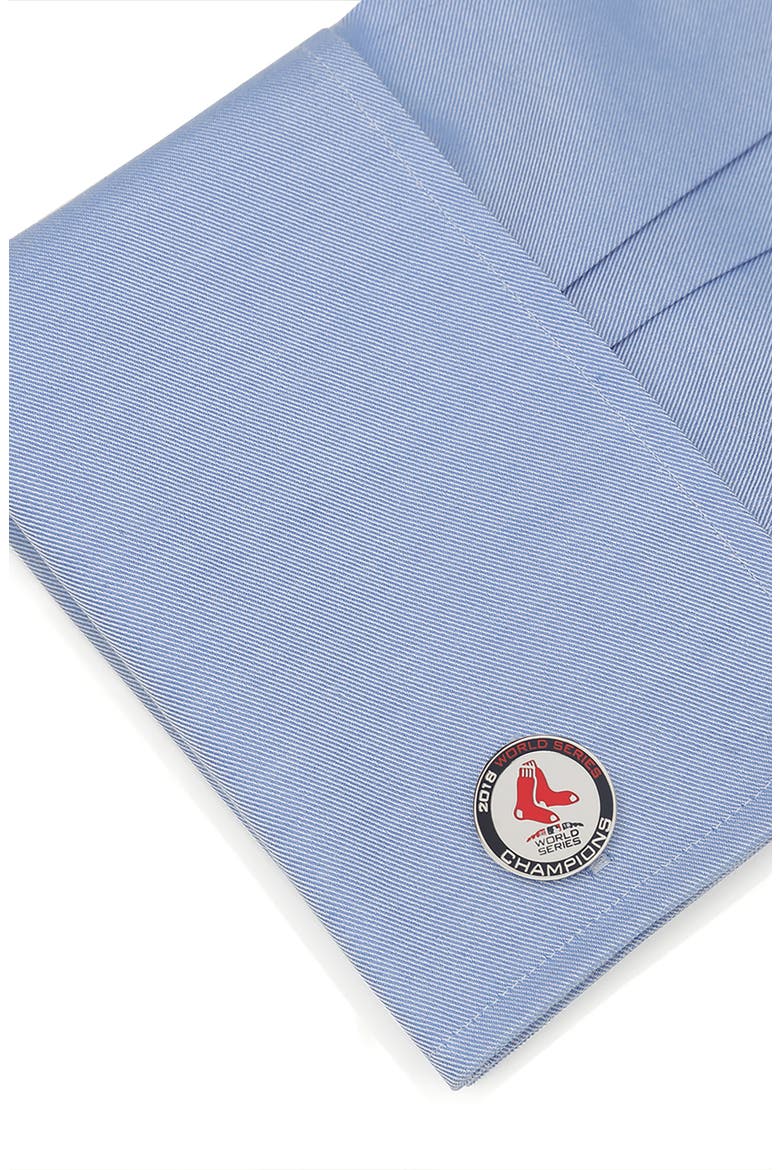 Boston Red Sox World Series Cuff Links, Alternate, color, SILVER