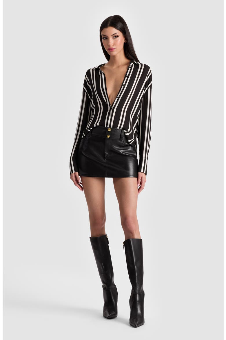 Laika Faux Leather Miniskirt, Alternate, color, BLACK