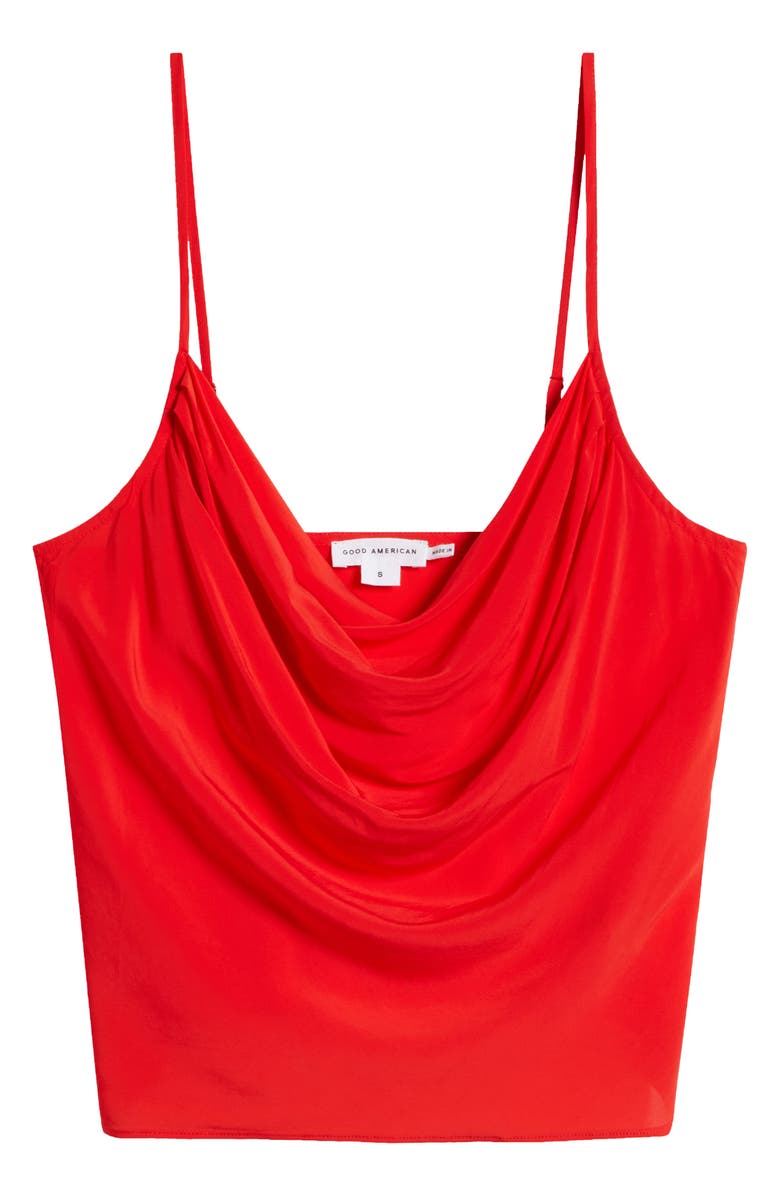 Good American Cowl Neck Bias Cut Chiffon Camisole, Alternate, color, Grenadine003
