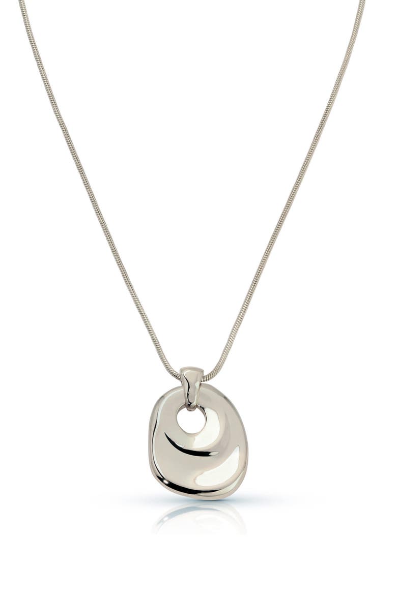 Liquid Pendant Necklace, Alternate, color, SILVER